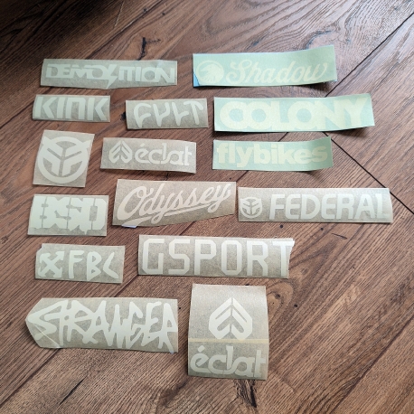 custom bmx sticker pack white